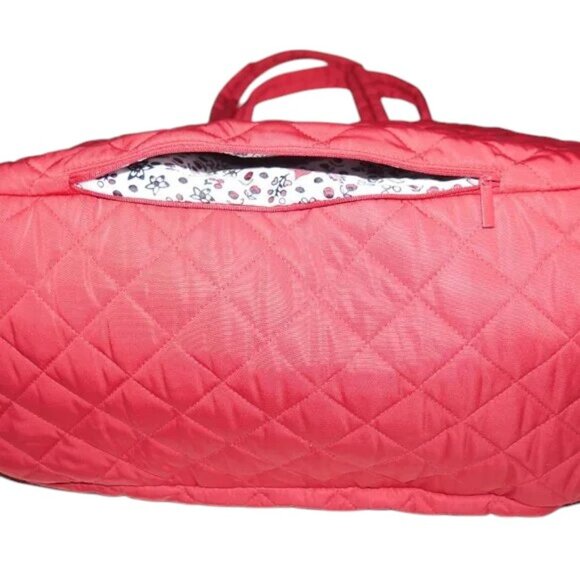 Vera Bradley Weekender Travel Duffel Bag Cardinal Red Performance Twill Carry On - Picture 9 of 12